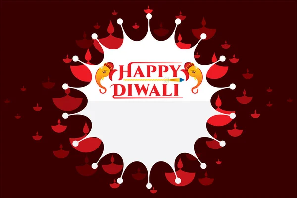 Happy Diwali festival of light in India, Vector illustration — стоковый вектор