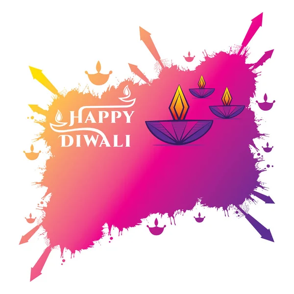 Happy Diwali festival de la lumière en Inde, illustration vectorielle — Image vectorielle