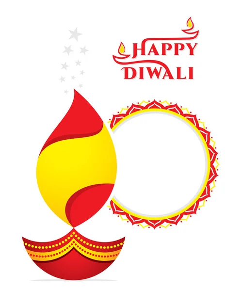 Happy Diwali festival of light in india design — Stock Vector