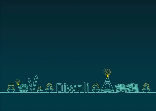 Счастливого Дивали. Индийский фестиваль огней . — стоковый вектор