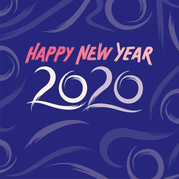 快乐新年2020卡片设计理念 — 图库矢量图片