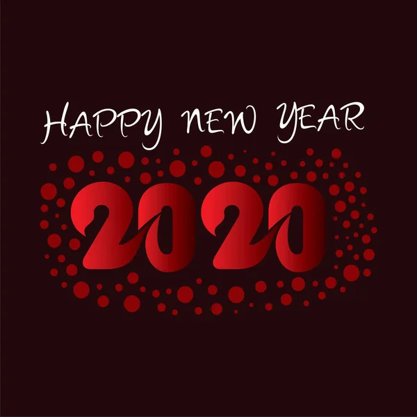 Boldog új évet 2020 kártya tervezési koncepció — Stock Vector