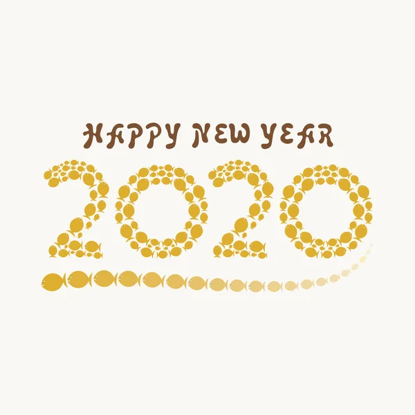 Boldog új évet 2020 kártya tervezési koncepció — Stock Vector