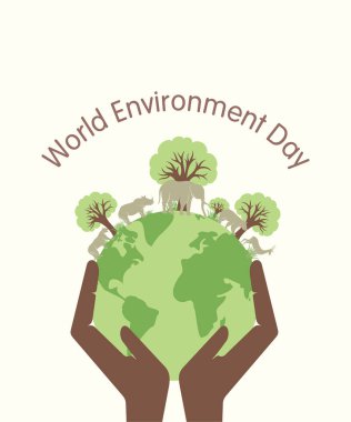 Dünya çevresi gündüz pankartı tasarımının yaratıcı vektör illüstrasyonu