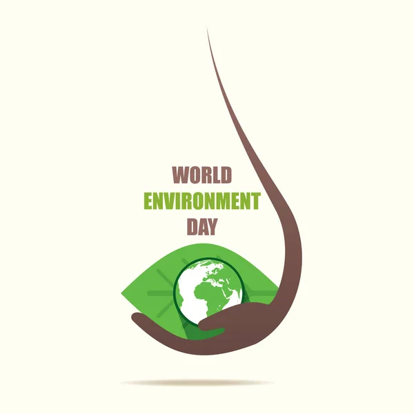 Illustrazione Vettoriale Creativa Della Progettazione Banner Giornata Mondiale Dell Ambiente — Vettoriale Stock