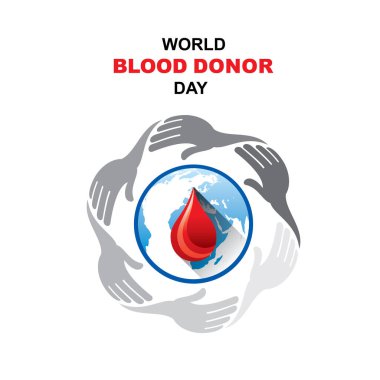 Kan bağışı konseptinin vektör çizimi, dünya kan bağışı günü.