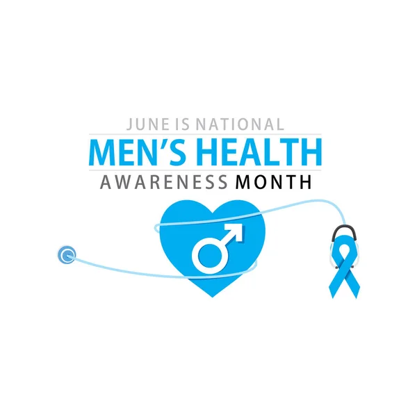 National Men Health Awareness Month Celebrate June Poster Banner Design — Stock Vector