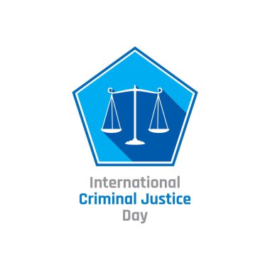 Uluslararası Ceza Adaleti Günü posteri veya afiş tasarımının vektör illüstrasyonu