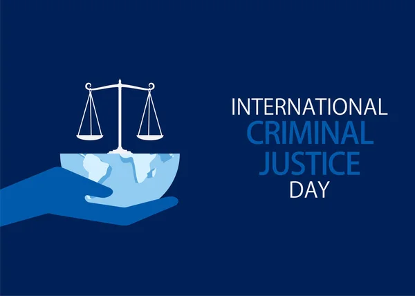 国際刑事司法の日のポスターやバナーデザインのベクトルイラスト — ストックベクタ