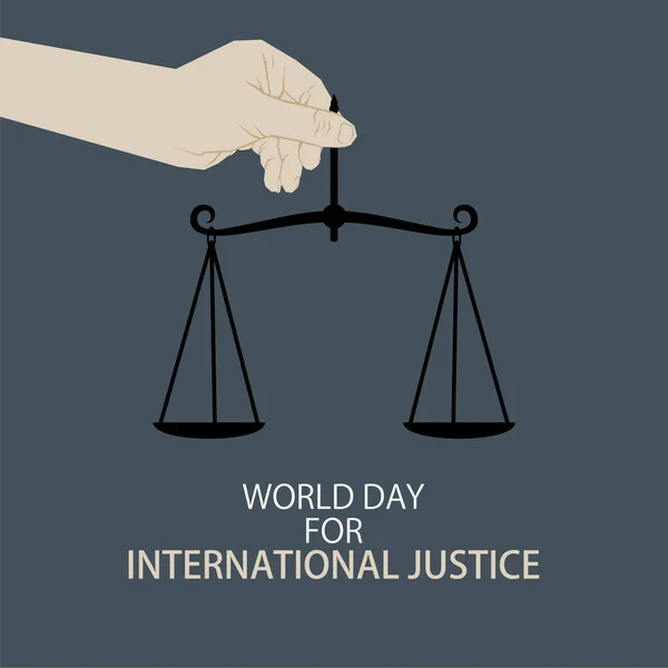 国際司法ポスターデザインのための世界デーのベクトルイラスト — ストックベクタ