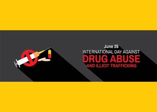Vektor Illustration Internationella Dagen Mot Drug Abuse Och Olaglig Handel — Stock vektor