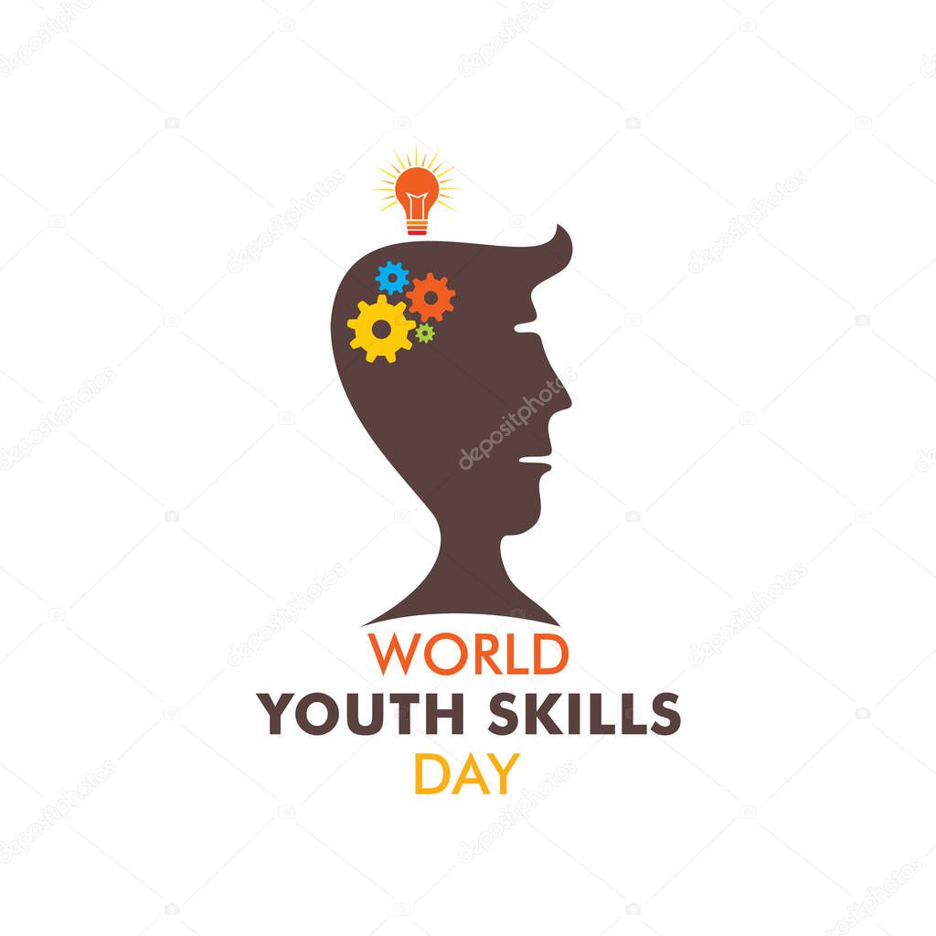 vector illustration of world youth skills day poster or banner design