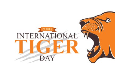 Uluslararası Kaplan Günü poster tasarımının vektör çizimi