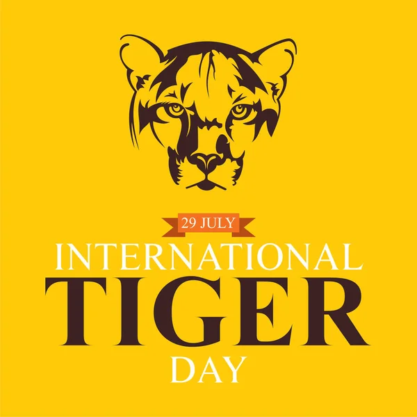 Ilustración Vectorial Del Diseño Póster Del Día Internacional Del Tigre — Vector de stock