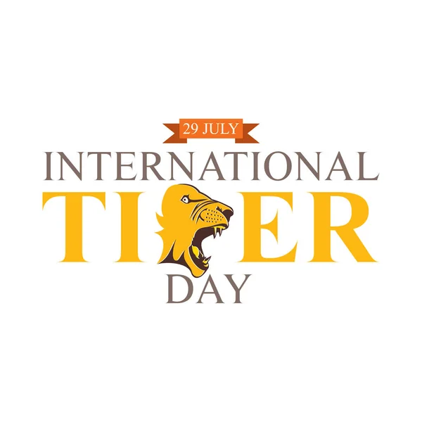 Ilustración Vectorial Del Diseño Póster Del Día Internacional Del Tigre — Vector de stock