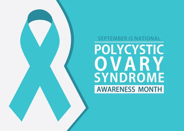 Wektor Ilustracja Polycystic Ovary Syndrom Świadomość Miesiąc Plakat Projekt — Wektor stockowy