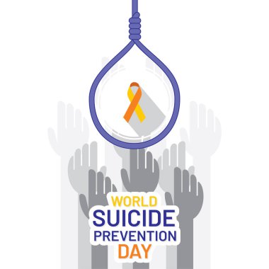 vektör illüstrasyonu dünya intiharını önleme günü poster tasarımı