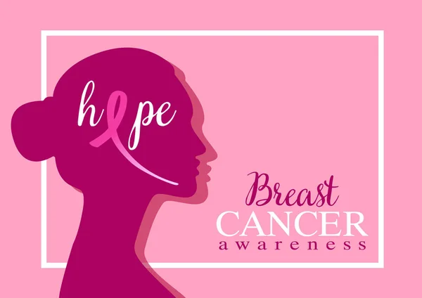 유방암 인식 웹 배너 그림 지원 및 건강 관리에 대 한. 의료 디자인. 벡터 유방암 인식 의달 10 월. 희망, 핑크 리본 기호, 문자. 벡터 Eps 10 — 스톡 벡터