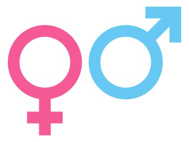 Kadın ve Erkek Simgesi Pembe ve Mavi