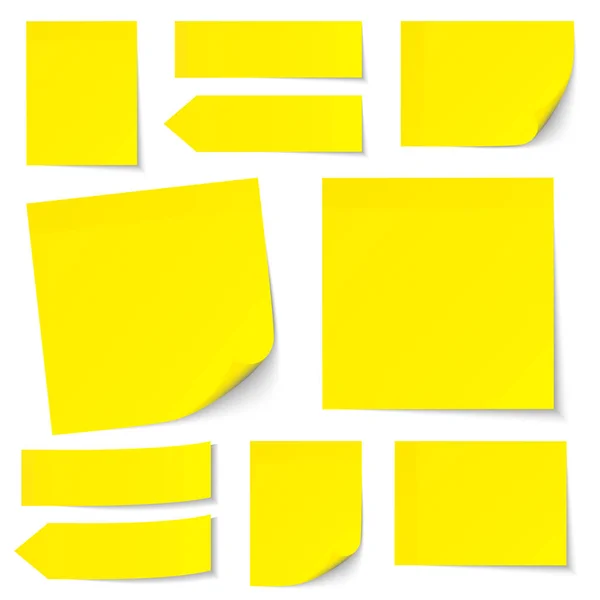 Набір Жовтих Нотаток — стоковий вектор