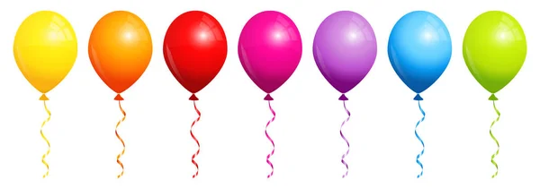 Σετ Επτά Μπαλόνια Ουράνιου Τόξου — Διανυσματικό Αρχείο