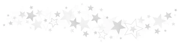 Frontière Horizontale Étoile Argentée Grise — Image vectorielle