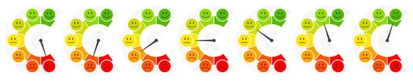 Seven Faces Color Barometer Public Opinion Vertical — Stock Vector