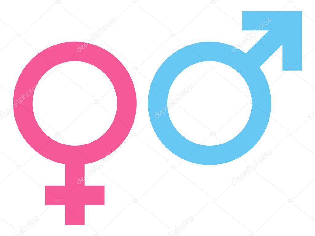 Female And Male Icon Pink And Blue
