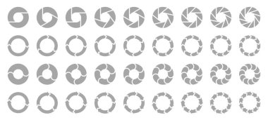 Farklı Pasta Grafikleri Set Oklar Gri