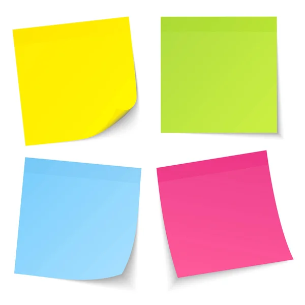 Set Four Sticky Notes Color Mix — Stock Vector