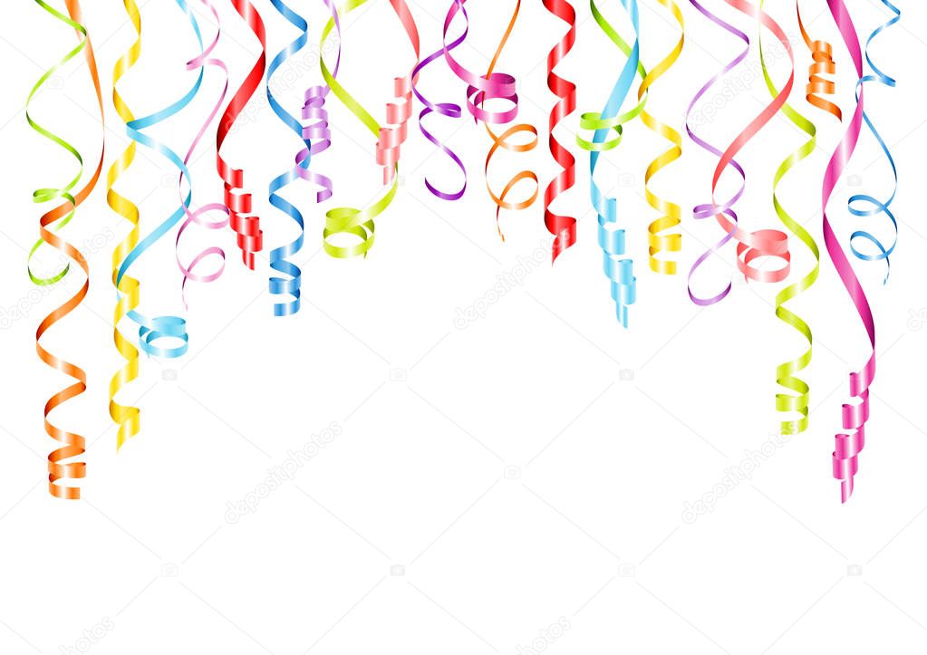 Horizontal Hanging Streamers Background With Different Colors