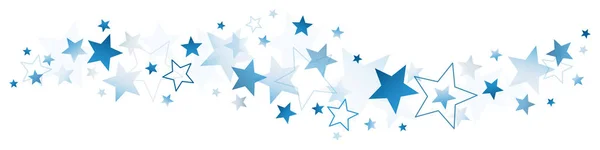 Frontière Horizontale Grandes Petites Étoiles Bleu Foncé — Image vectorielle