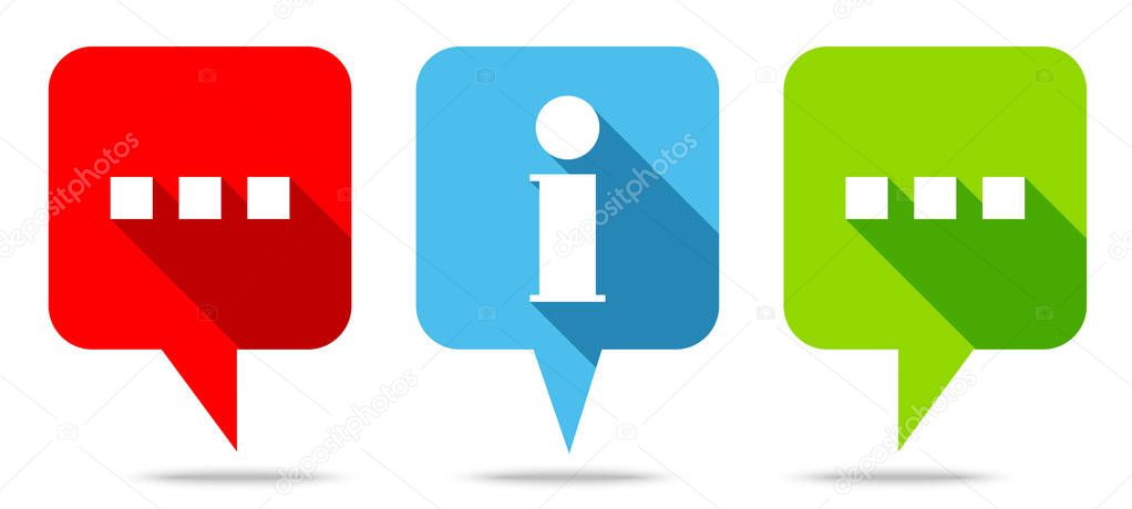 Speech Bubbles Communication And Information Red Blue Green