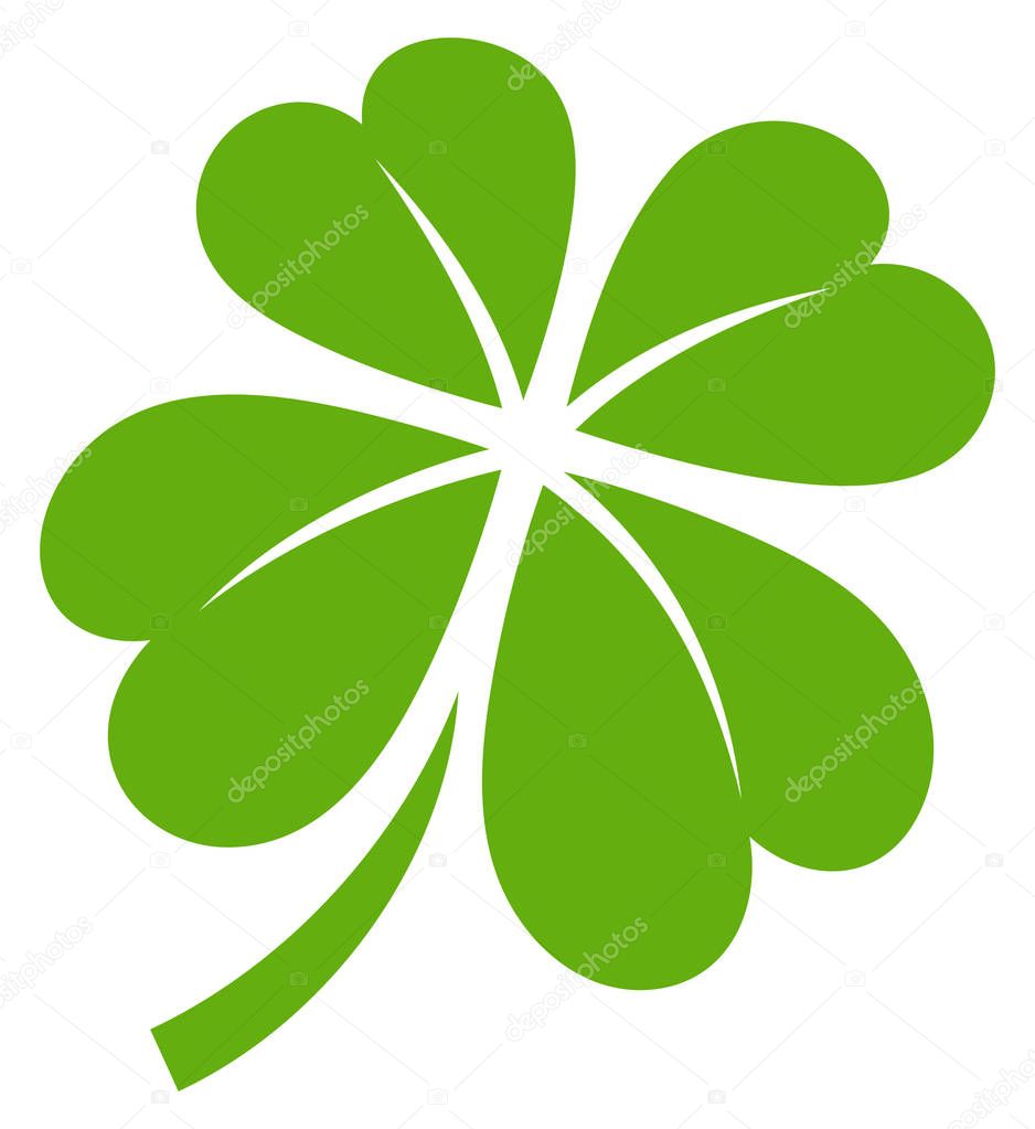 Single Graphic Shamrock Four Leaves Green