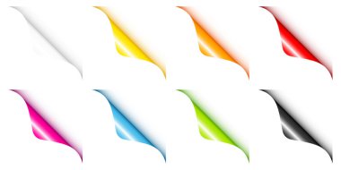 Sağ Sekiz Renkli Yuvarlak Köşeler Set