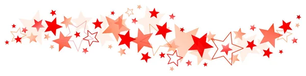 Frontière Horizontale Étoiles Rouges Grandes Petites — Image vectorielle