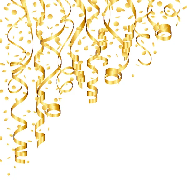 Gold streamer on transparent background Royalty Free Vector