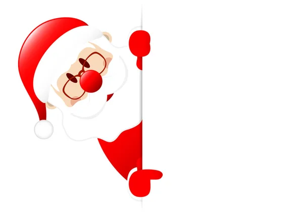 Banner Horizontal Santa Izquierda Que Muestra Etiqueta — Vector de stock