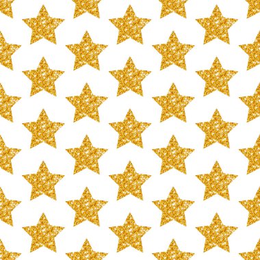 Dikişsiz Desen Altın Yıldız Glitter Köpüklü