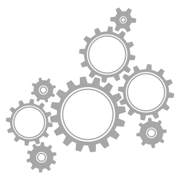 Group Eight Graphic Gears Gray — Stock Vector