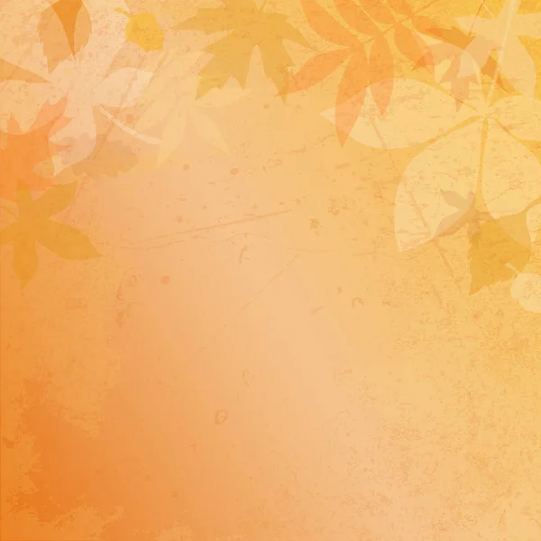 Cuadrado Otoño Papel Fondo Hojas Arañazos Marrón — Vector de stock