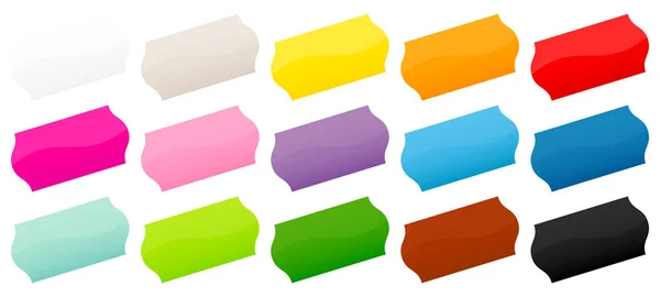 Ensemble Quinze Étiquettes Prix Colorées Autocollant Diagonale — Image vectorielle
