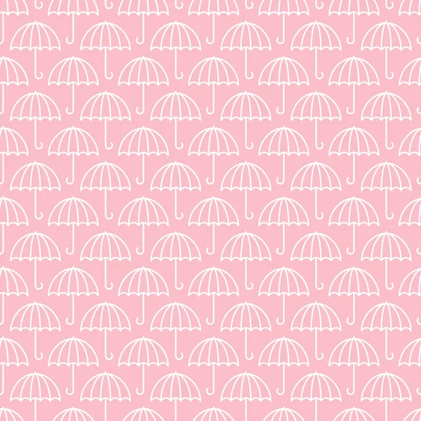 シームレスパターングラフィック傘ピンクとホワイト — ストックベクタ