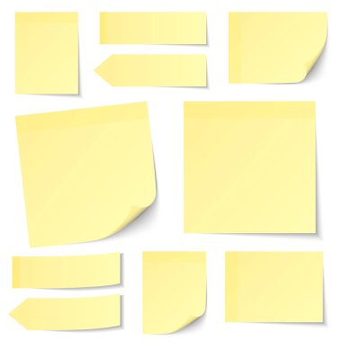 Farklı Açık Sarı Çubuk Notlar Koleksiyonu