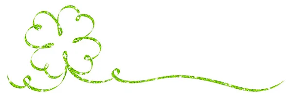 Одиночна Зелена Колір Листя Стрічки Гліттер Каліграфія — стоковий вектор