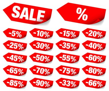 Set Kırmızı Yapışkan Notlar Oklar Satış Eksi