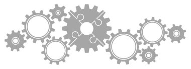 Yatay Grafik Dişliler Sınır Büyük Ve Küçük Diyagonal Puzzle Gri