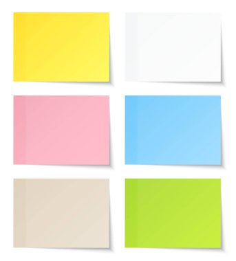 Gölge Ile altı açılı yapışkan notlar renk seti