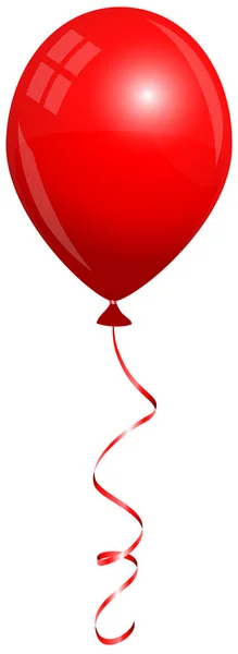 Globo Rojo Aislado Único Que Vuela Con Secuencia Que Empareja — Vector de stock