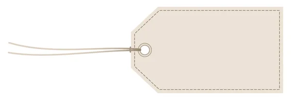 Horizontal Angled Hangtag Seam Beige Con Cadena — Archivo Imágenes Vectoriales